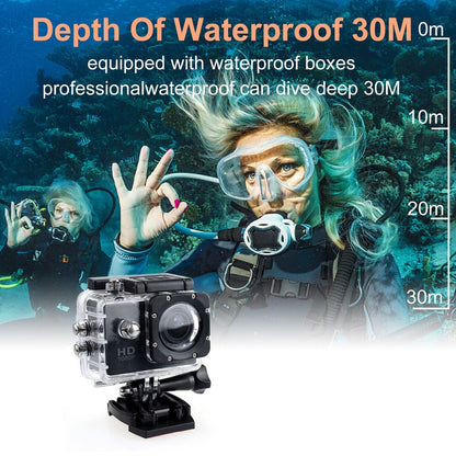 1080P Waterproof Action Camera with Mounting Accessories