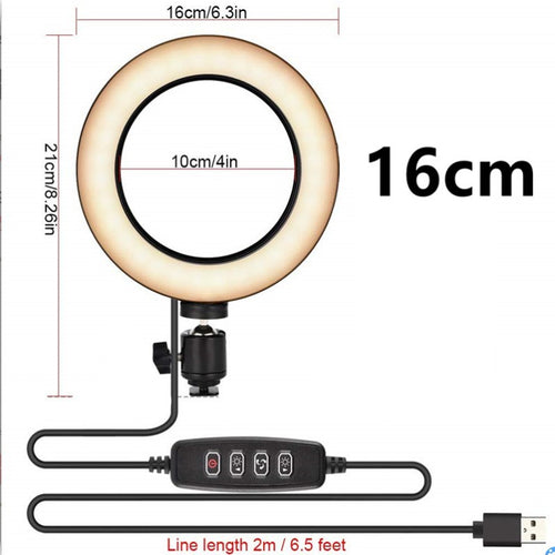 8-Inch LED Dimmable Ring Light with Tripod and Bluetooth