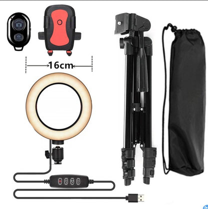 8-Inch LED Dimmable Ring Light with Tripod and Bluetooth