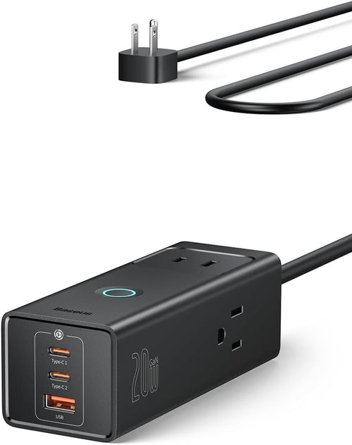 Baseus Power Strip Surge Protector 1200J - PD20W USB C Charger Extension Cord with 3 AC Outlets & 3 USB Port Fast Charging Charging Station for Office Dorm Room Home