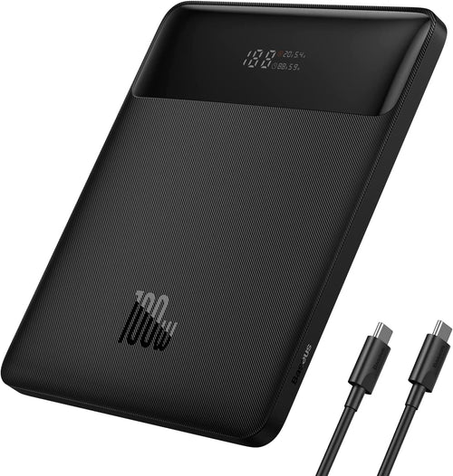 Baseus Laptop Power Bank 100W Blade USB C Portable Laptop Charger Super Fast Charging 20000mAh Slim Battery Pack for Laptop MacBook Air Dell IPad HP iPhone Samsung Galaxy Switch ROG Ally