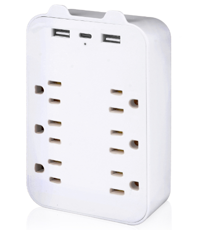 9-in-1 Surge Protector with USB & USB-C Ports (One)