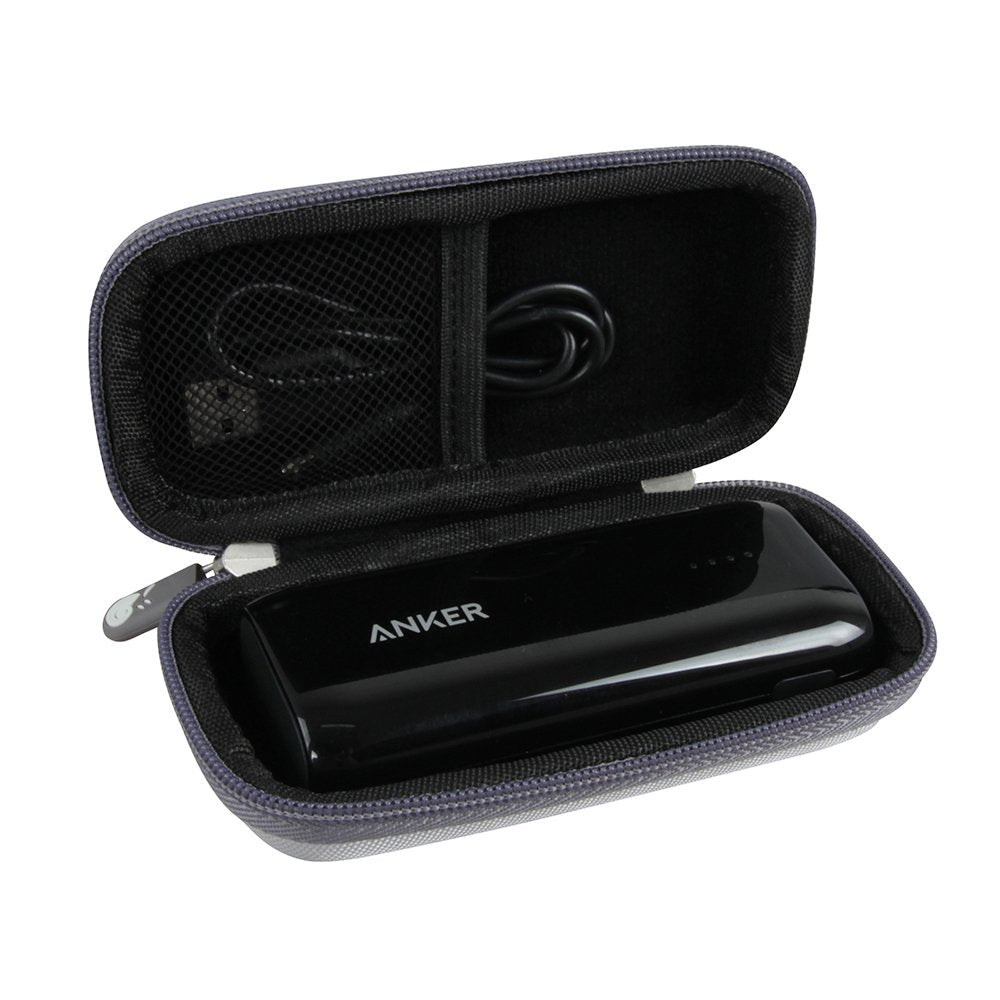 Hermitshell Hard EVA Travel Silver Case Fits Anker Astro E1 5200mAh / 6700mAh / Anker PowerCore II 6700 Candy bar-Sized Ultra Compact Portable Charger