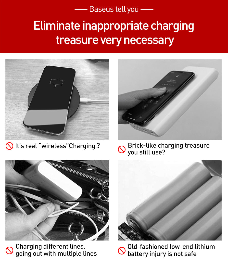 Baseus Wireless Fast Charging Power Bank with LED Display