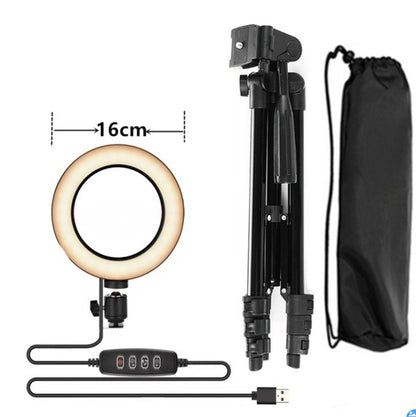 8-Inch LED Dimmable Ring Light with Tripod and Bluetooth