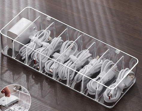 Dust-proof Storage Box for Cables and Mobile Chargers