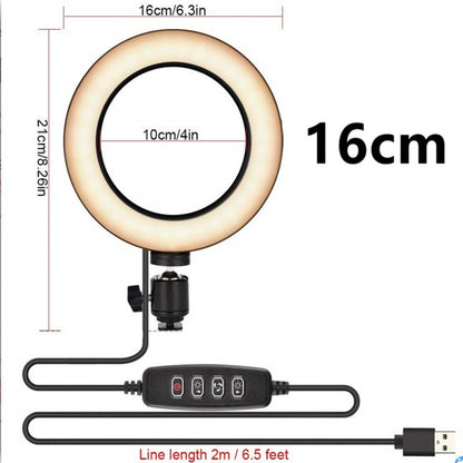 8-Inch LED Dimmable Ring Light with Tripod and Bluetooth