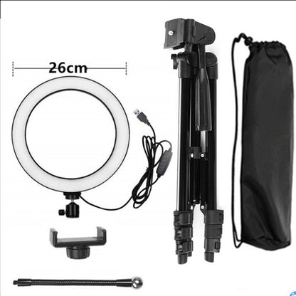 8-Inch LED Dimmable Ring Light with Tripod and Bluetooth