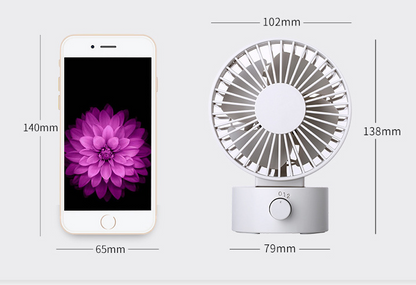 Silent Dual-Blade Mini USB Desk Fan