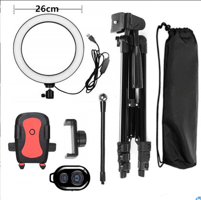 8-Inch LED Dimmable Ring Light with Tripod and Bluetooth