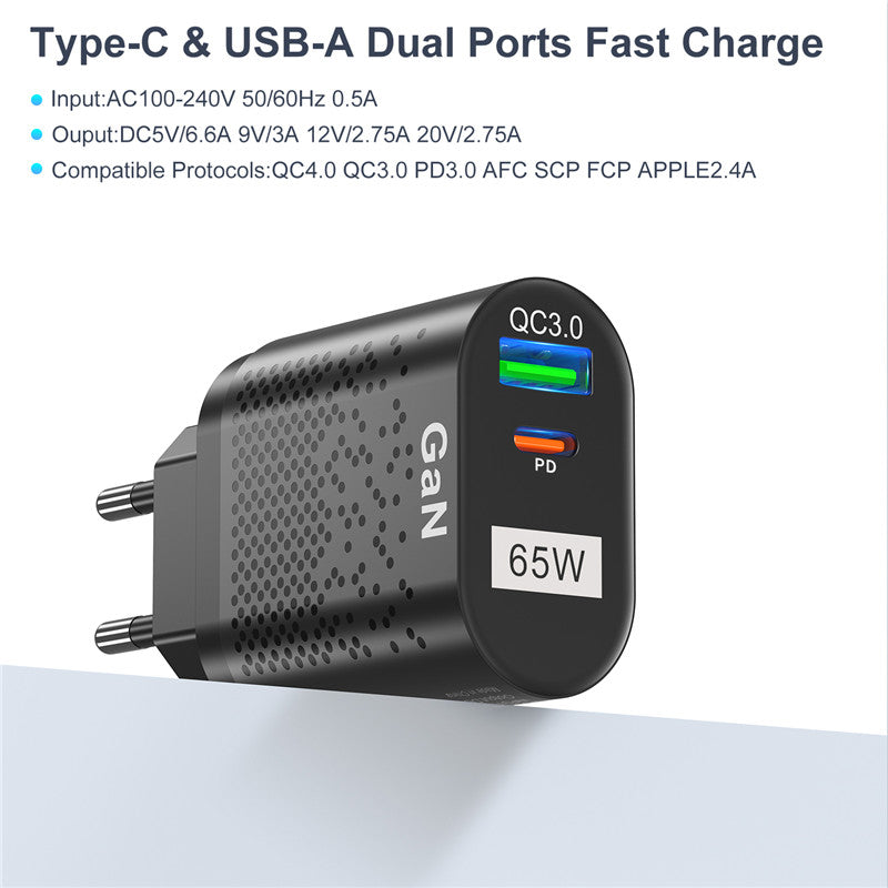 65W GaN PD Fast Charging Head