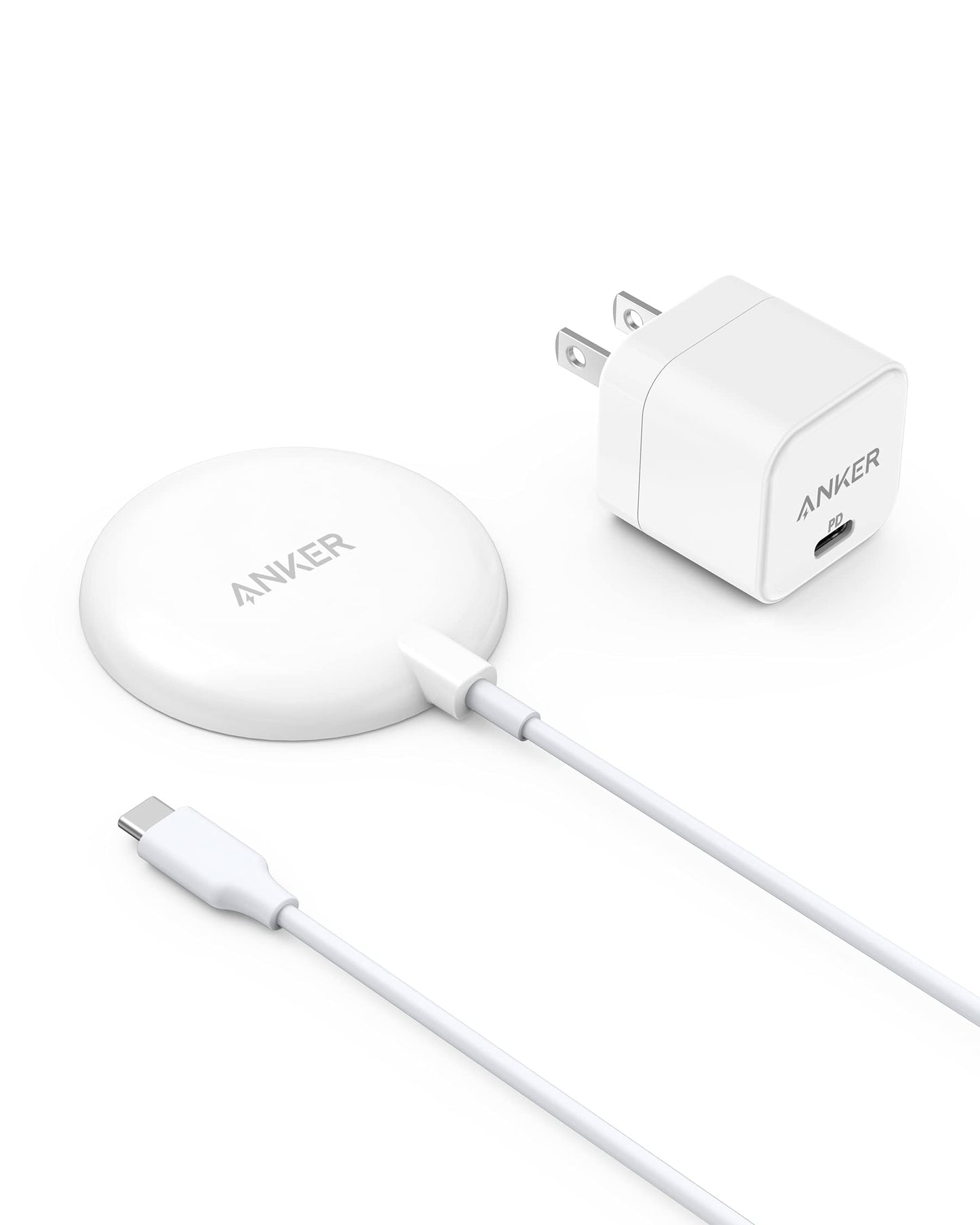 Anker 7.5W Magnetic Wireless Charger with USB-C Bundle 5 ft Built-in Cable 313  (Pad) Only for iPhone 14/14 Pro/14 Pro Max/13/13 Max